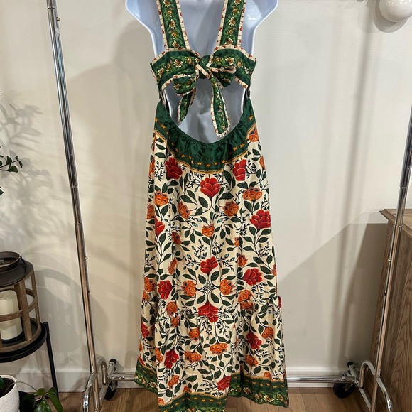 FARM Rio Floral Maxi Dress in Green and Orange - Picture 3 of 5